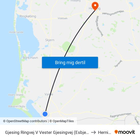 Gjesing Ringvej V Vester Gjesingvej (Esbjerg) to Herning map