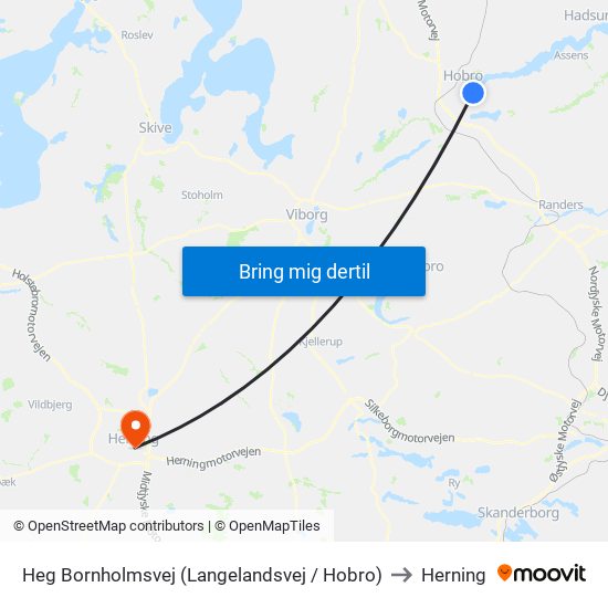 Heg Bornholmsvej (Langelandsvej / Hobro) to Herning map