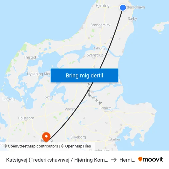 Katsigvej (Frederikshavnvej / Hjørring Kommune) to Herning map