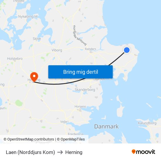 Laen (Norddjurs Kom) to Herning map