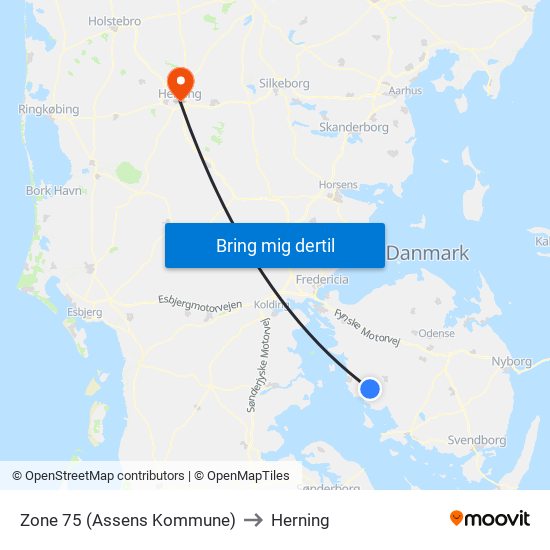 Zone 75 (Assens Kommune) to Herning map