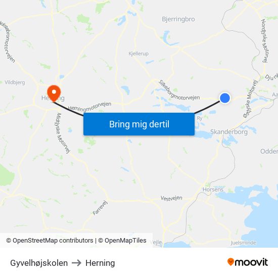 Gyvelhøjskolen to Herning map