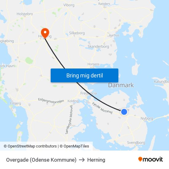 Overgade (Odense Kommune) to Herning map