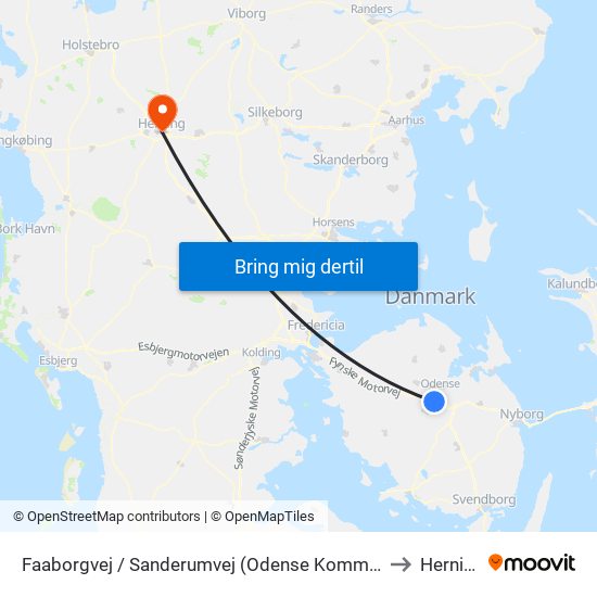 Faaborgvej / Sanderumvej (Odense Kommune) to Herning map