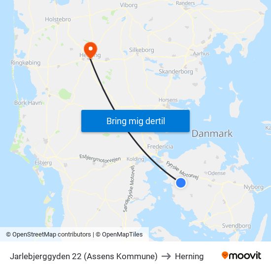 Jarlebjerggyden 22 (Assens Kommune) to Herning map