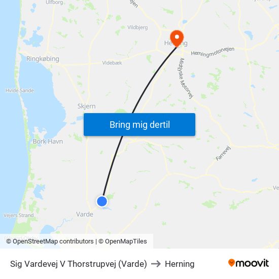 Sig Vardevej V Thorstrupvej (Varde) to Herning map