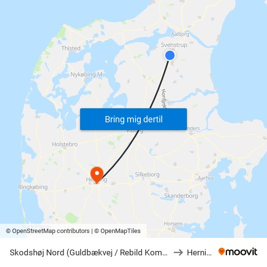 Skodshøj Nord (Guldbækvej / Rebild Komm.) to Herning map