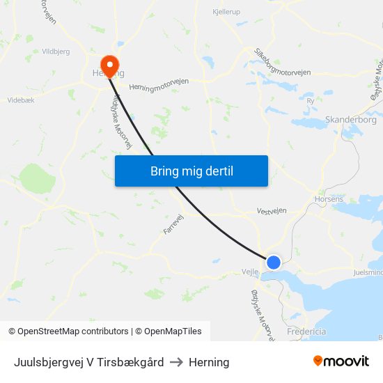 Juulsbjergvej V Tirsbækgård to Herning map