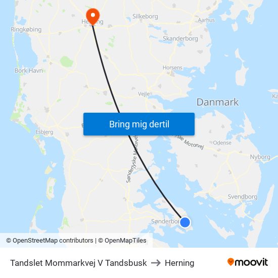 Tandslet Mommarkvej V Tandsbusk to Herning map