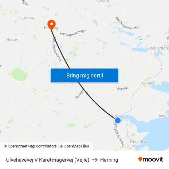 Ulvehavevej V Karetmagervej (Vejle) to Herning map