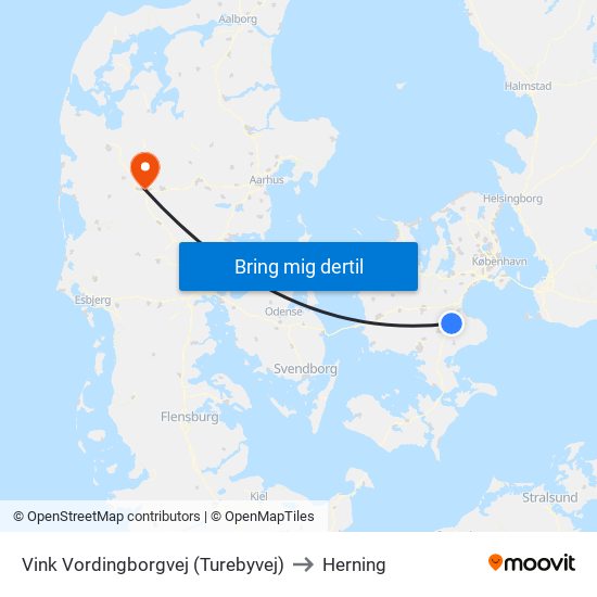 Vink Vordingborgvej (Turebyvej) to Herning map