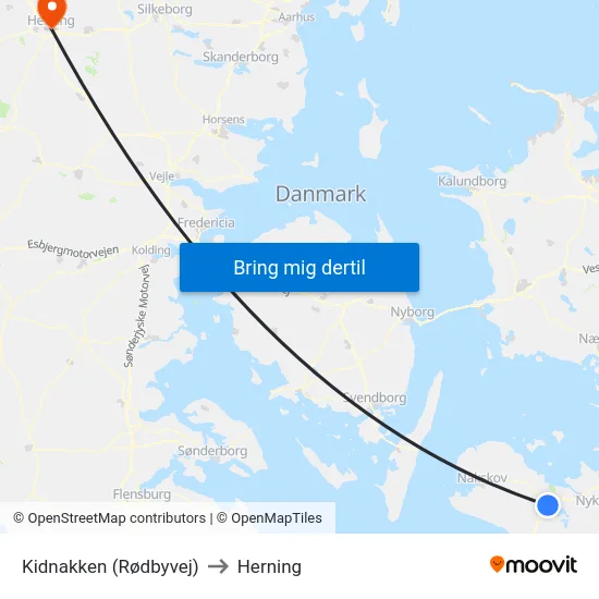 Kidnakken (Rødbyvej) to Herning map