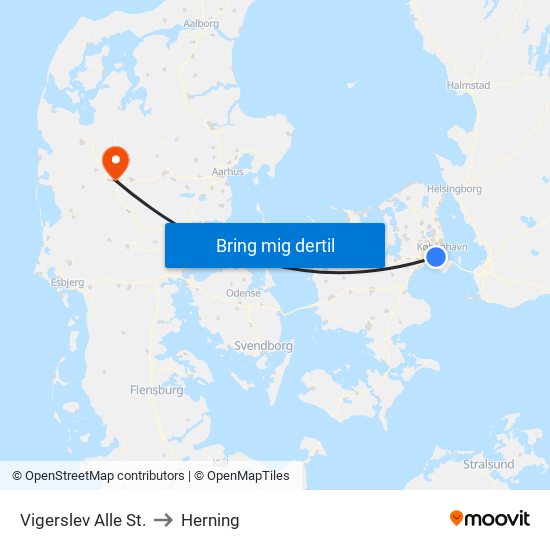 Vigerslev Alle St. to Herning map