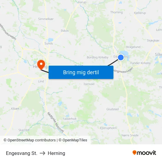 Engesvang St. to Herning map