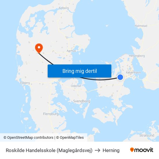 Roskilde Handelsskole (Maglegårdsvej) to Herning map