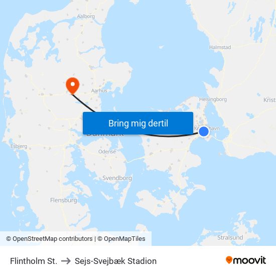Flintholm St. to Sejs-Svejbæk Stadion map