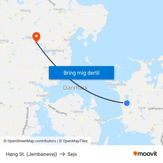 Høng St. (Jernbanevej) to Sejs map