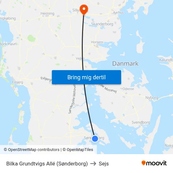 Bilka Grundtvigs Allé (Sønderborg) to Sejs map