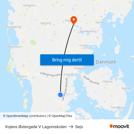 Vojens Østergade V Lagoniskolen to Sejs map