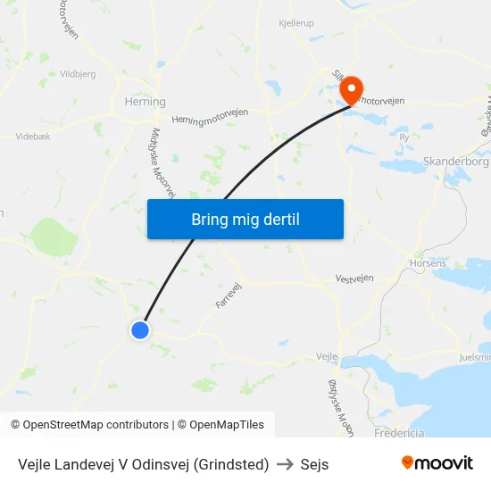 Vejle Landevej V Odinsvej (Grindsted) to Sejs map