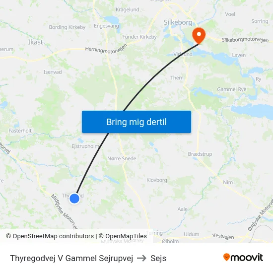 Thyregodvej V Gammel Sejrupvej to Sejs map