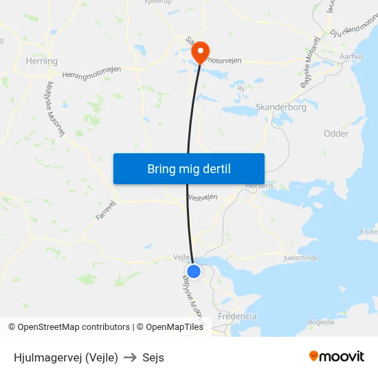 Hjulmagervej (Vejle) to Sejs map