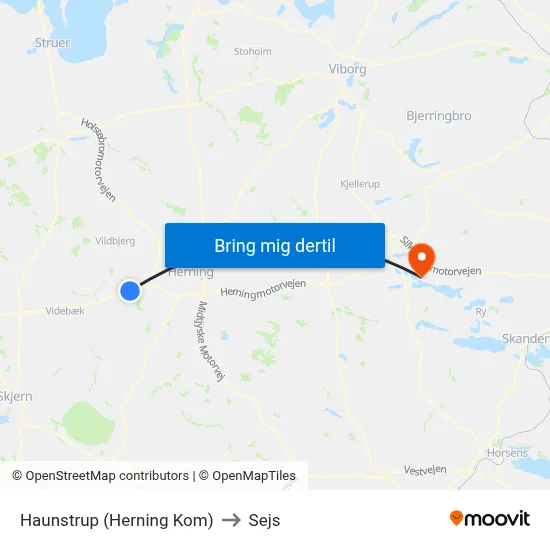 Haunstrup (Herning Kom) to Sejs map
