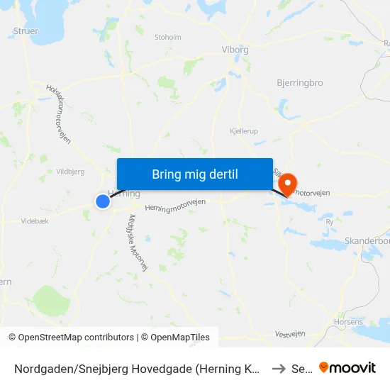Nordgaden/Snejbjerg Hovedgade (Herning Kom) to Sejs map