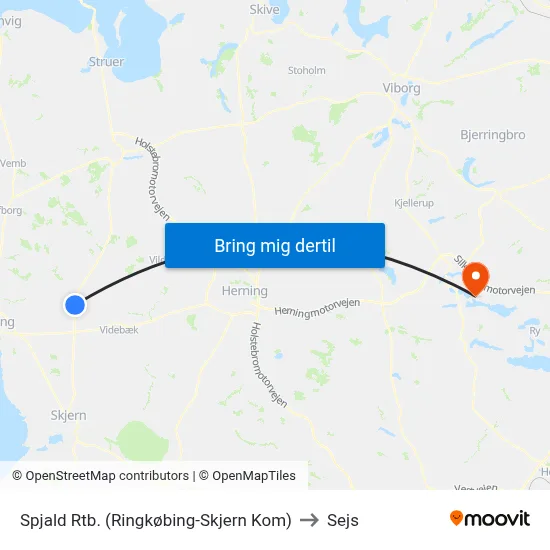 Spjald Rtb. (Ringkøbing-Skjern Kom) to Sejs map