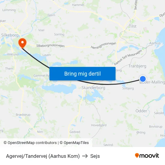Agervej/Tandervej (Aarhus Kom) to Sejs map