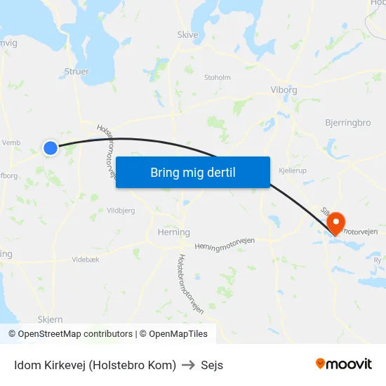 Idom Kirkevej (Holstebro Kom) to Sejs map