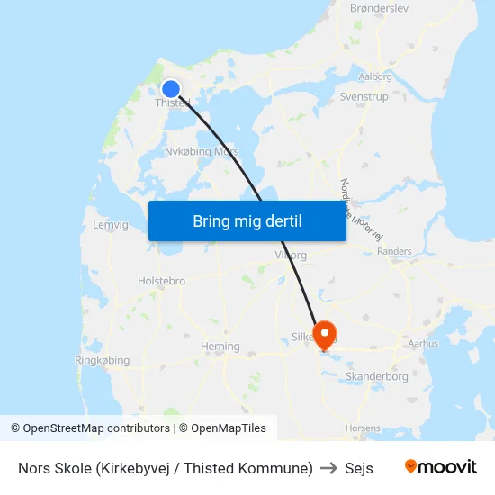 Nors Skole (Kirkebyvej / Thisted Kommune) to Sejs map