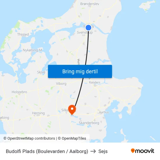 Budolfi Plads (Boulevarden / Aalborg) to Sejs map