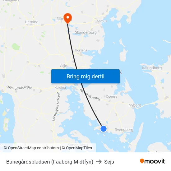 Banegårdspladsen (Faaborg Midtfyn) to Sejs map