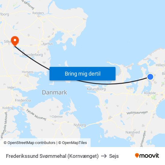 Frederikssund Svømmehal (Kornvænget) to Sejs map