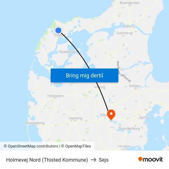 Holmevej Nord (Thisted Kommune) to Sejs map