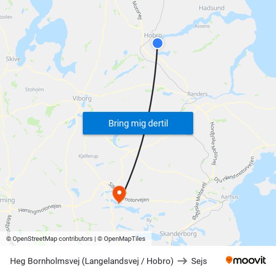 Heg Bornholmsvej (Langelandsvej / Hobro) to Sejs map