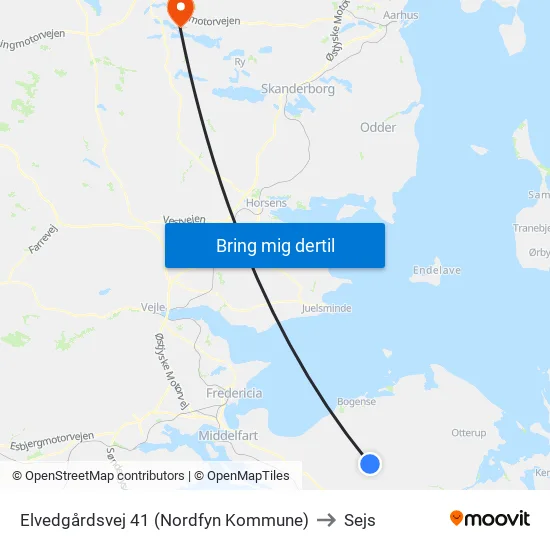 Elvedgårdsvej 41 (Nordfyn Kommune) to Sejs map
