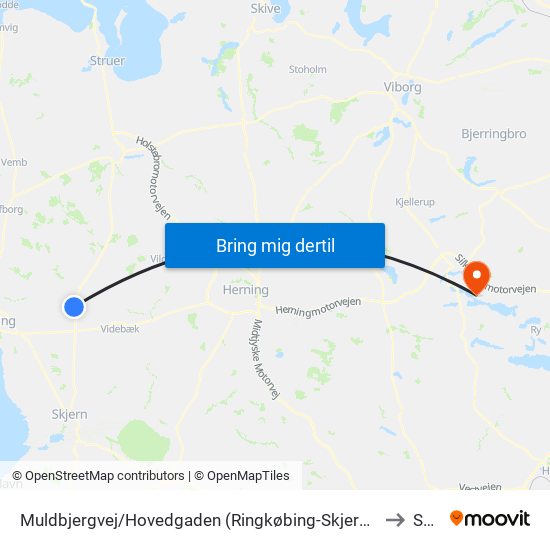 Muldbjergvej/Hovedgaden (Ringkøbing-Skjern Kom) to Sejs map