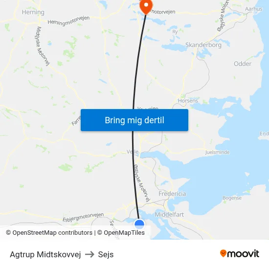 Agtrup Midtskovvej to Sejs map