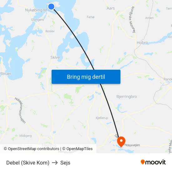 Debel (Skive Kom) to Sejs map