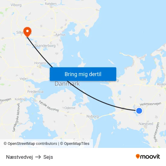Næstvedvej to Sejs map
