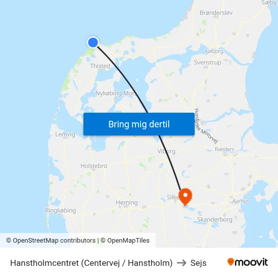 Hanstholmcentret (Centervej / Hanstholm) to Sejs map