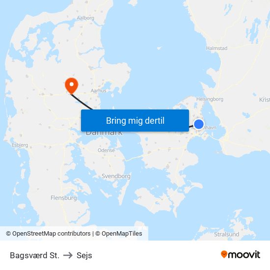 Bagsværd St. to Sejs map