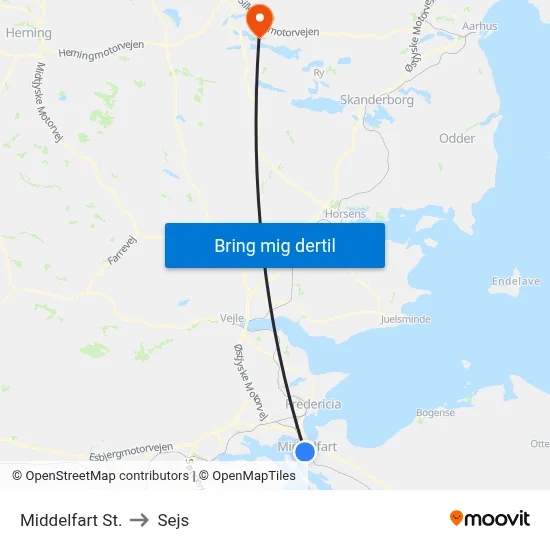 Middelfart St. to Sejs map