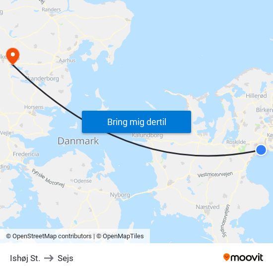 Ishøj St. to Sejs map