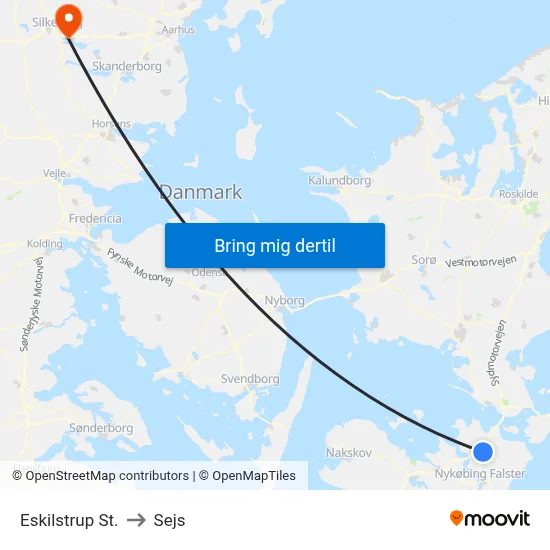 Eskilstrup St. to Sejs map
