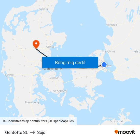 Gentofte St. to Sejs map