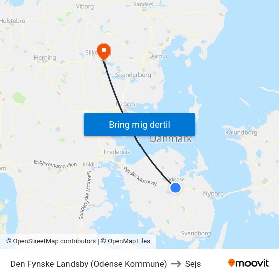 Den Fynske Landsby (Odense Kommune) to Sejs map