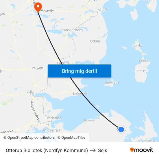 Otterup Bibliotek (Nordfyn Kommune) to Sejs map
